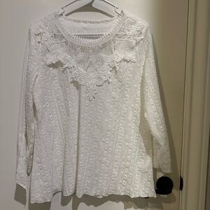 Elegant White Lace Women's Top